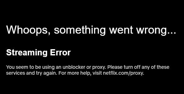 Netflix Failed on Anonymous VPN