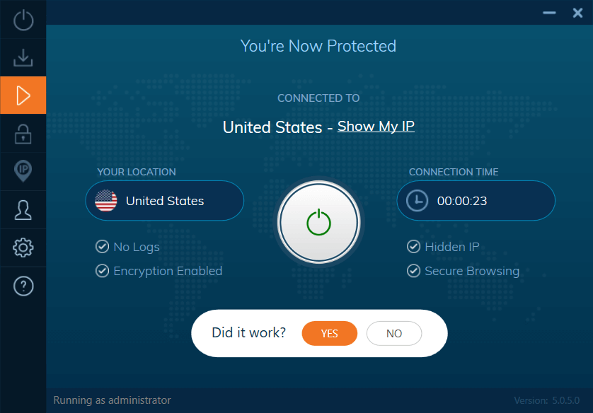Ivacy VPN connected