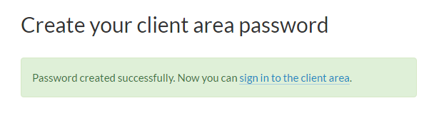 password created