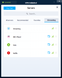 New VPN Unlimited Streaming Server List