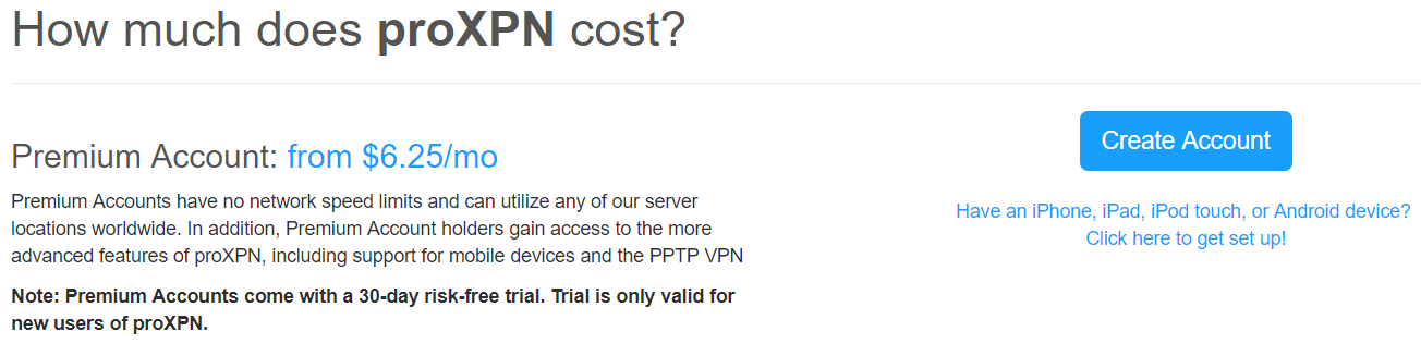 cost of proXPN 