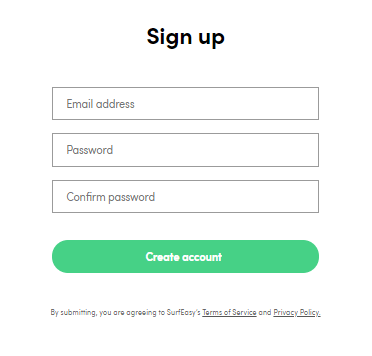simple signup form