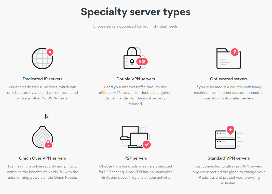 nordvpn specialty servers