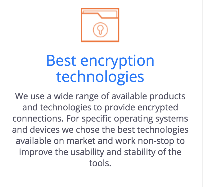 VPN Shield encryption info