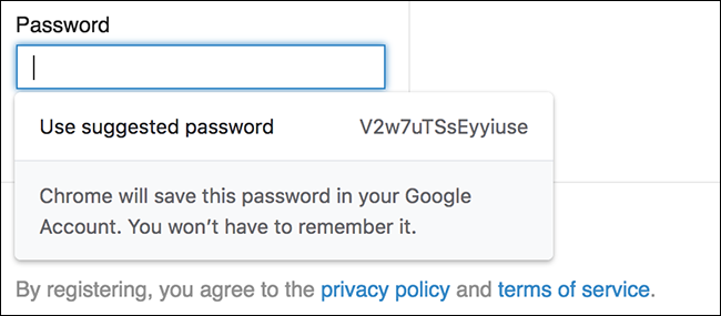 google chrome password generator