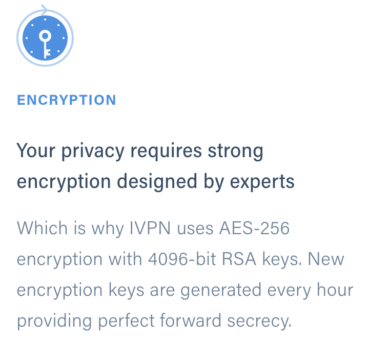 IVPN encryption