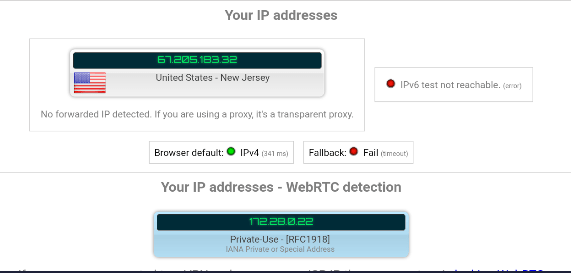 Zero VPN IP leak test