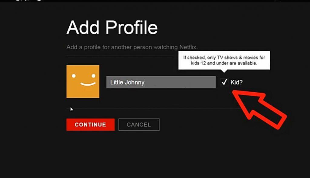 add profile Netflix account for kids