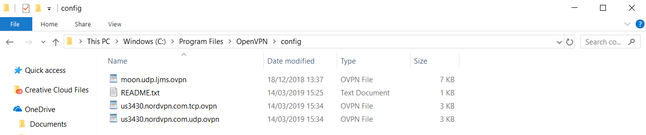 openvpn config folder